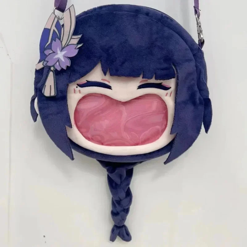 Genshin Impact Y2K Raiden Shogun Itabag Cartoon Animation Game Peripheral Anime Cotton Plush Doll Backpack Student Messenger Bag