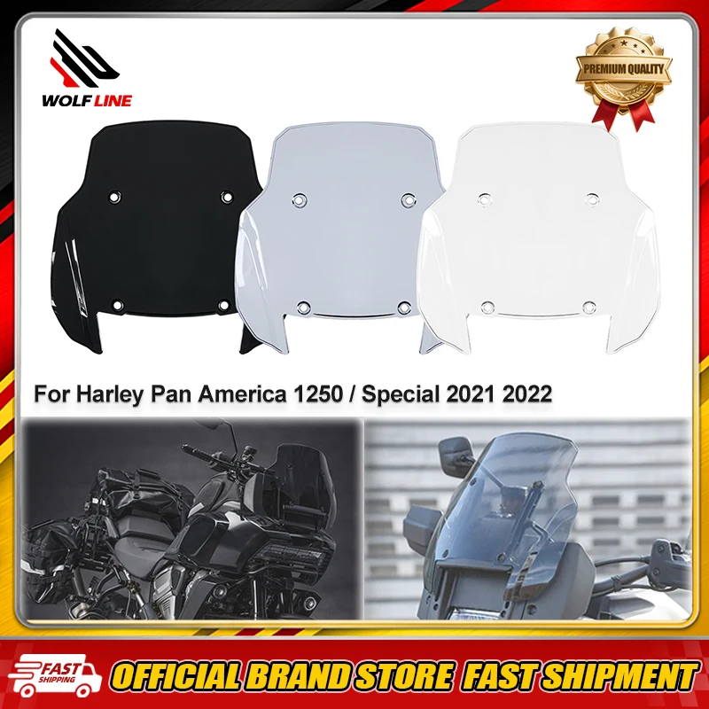 WOLFLINE Motorcycle Windshield For Harley Pan America 1250 Special 2021 2022 Windscreen Wind Air Flow Deflector Visor Accessorie