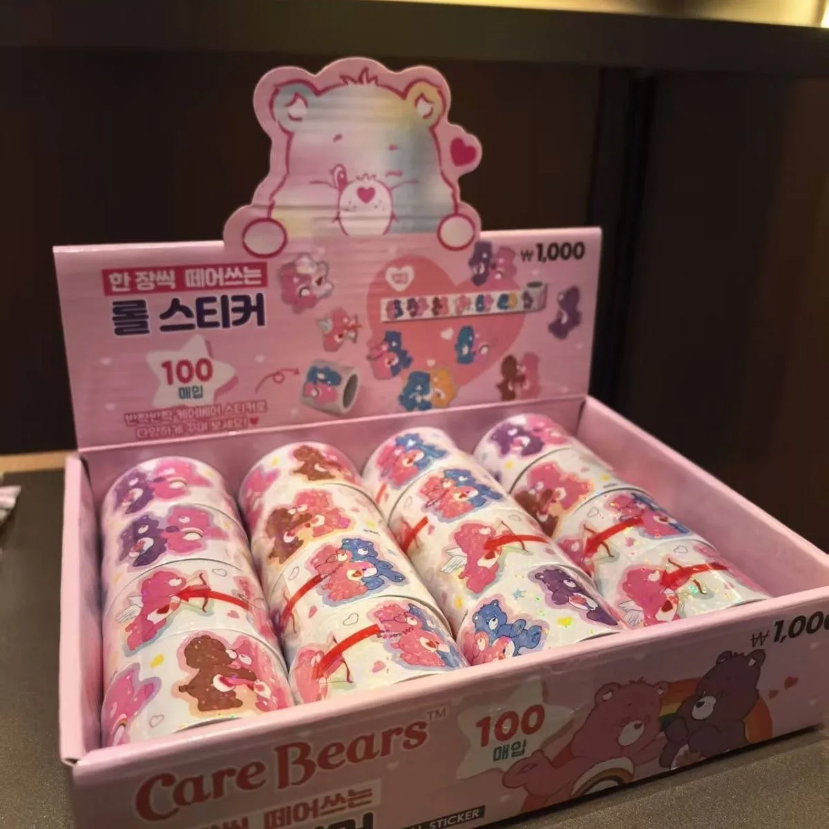 Care Bears Glitter Roll Sticker, Cute Bear Decorative Washi Tape for Jewelry Packaging & Ornament DIY Accessory