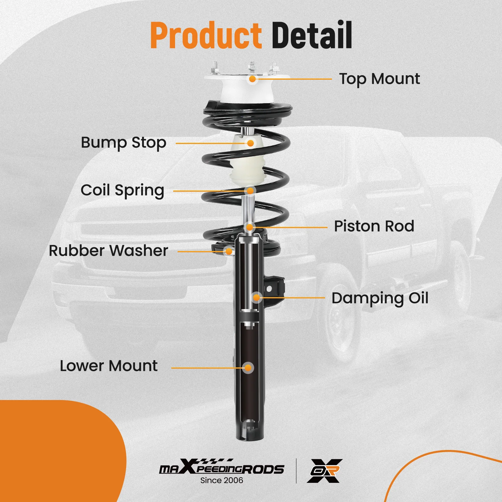 Vordere komplette Federbeine mit Stabilisatorverbindungen für BMW 135i 2008–2011 325i 2006