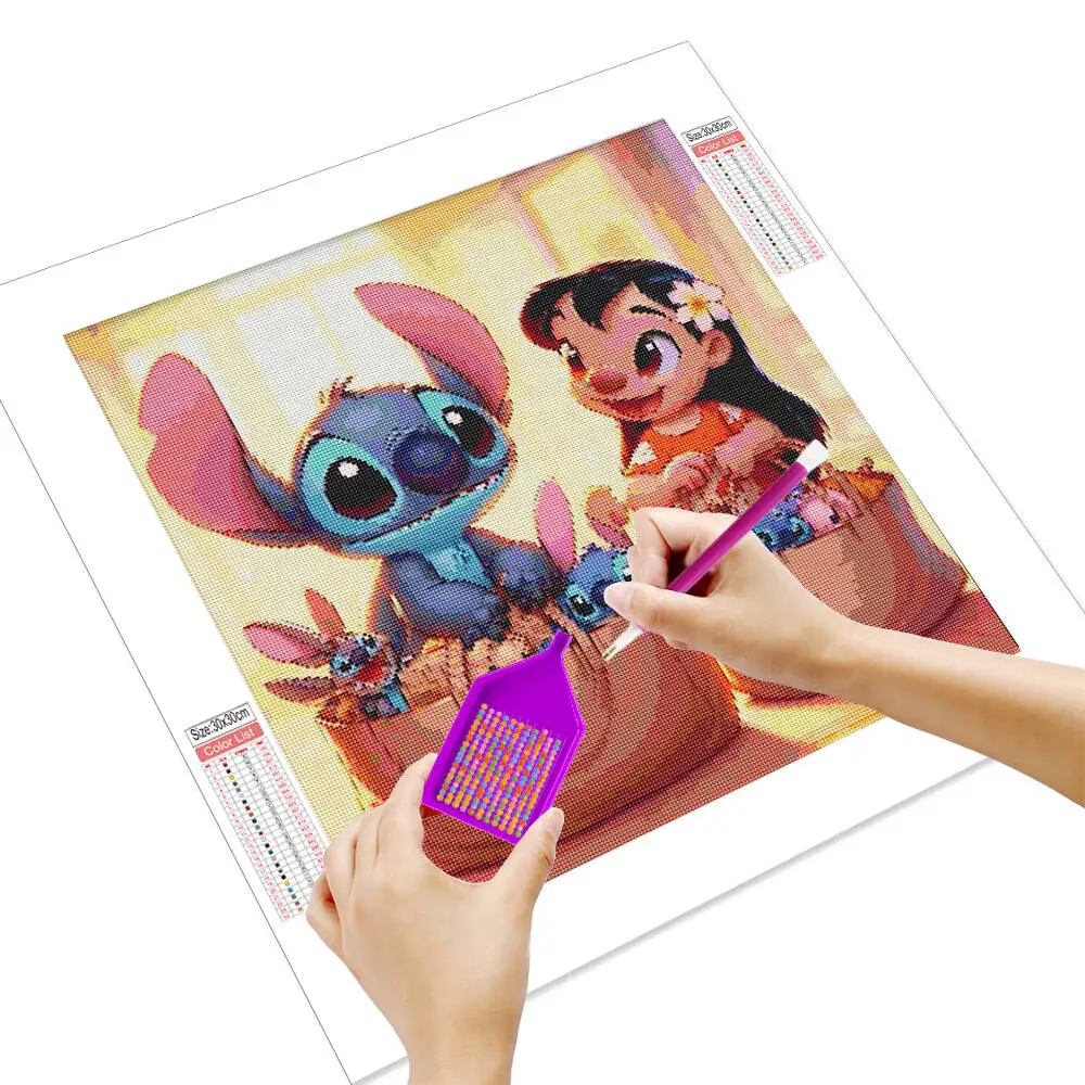 ديزني 5D DIY الماس اللوحة غرزة و ليلو الكرتون رسمت باليد الراين رسم هدية ديكور المنزل