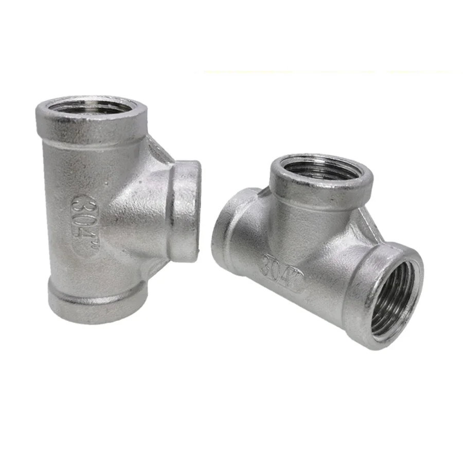 1 PCS SS304 Stainless Steel Female Threaded 3 Way Tee T Pipe Fitting 1/8