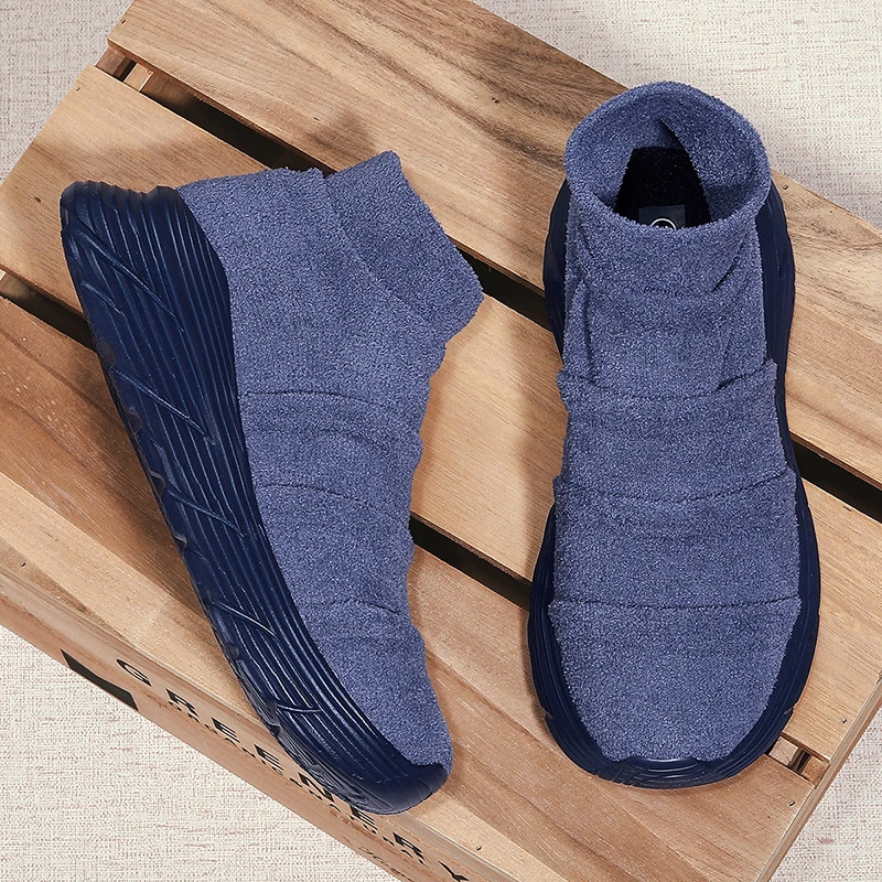 Soft Light Sneakers Men and Women Plus Size 35-46 Unisex Sports Shoes Thick Sole Non-slip Slip On Ankle Socks Shoes