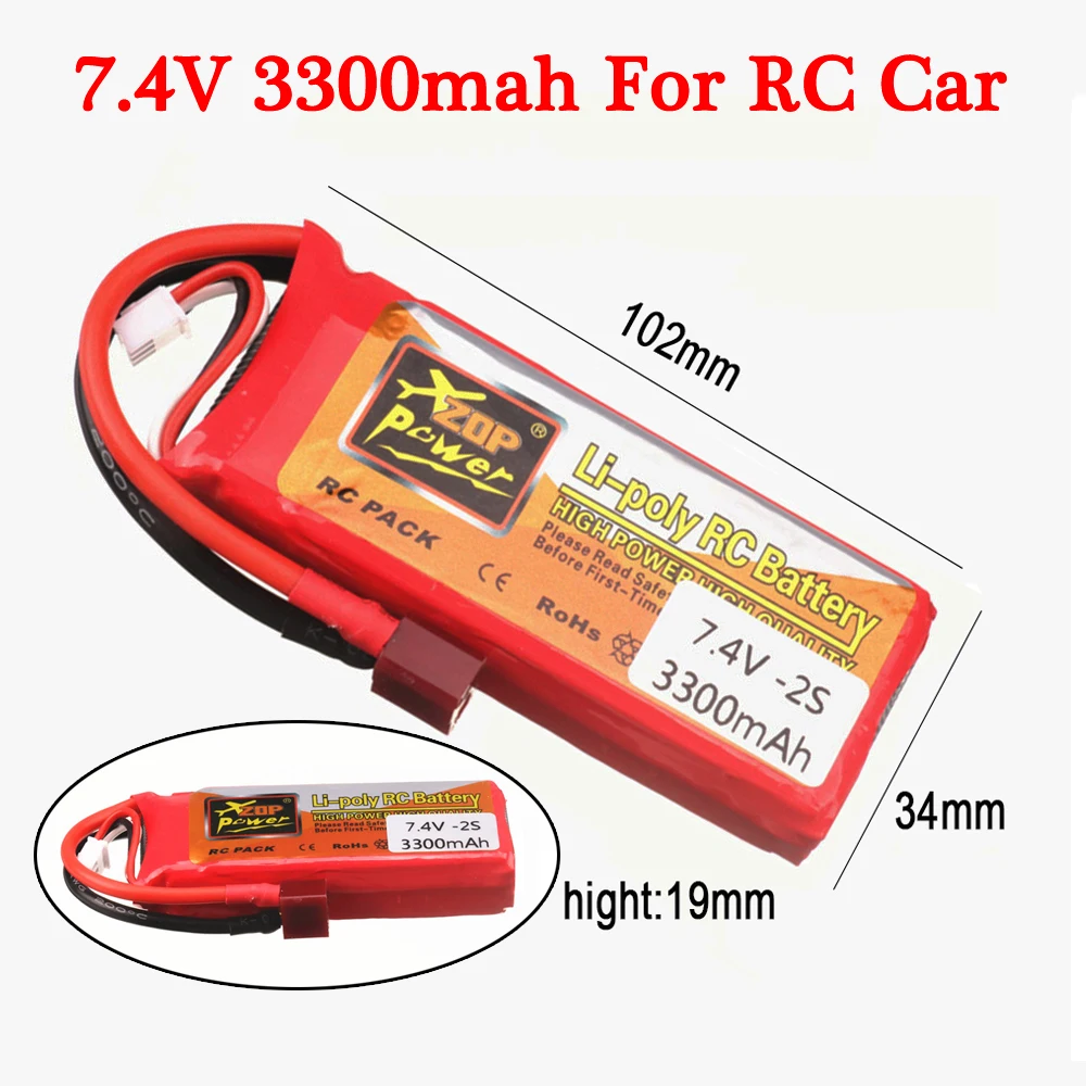 7.4V battery For Wltoys 144001 car 2s 3300mah lipo battery T Plug for Wltoys 144001 12423 12428 104001 124018 RC car battery