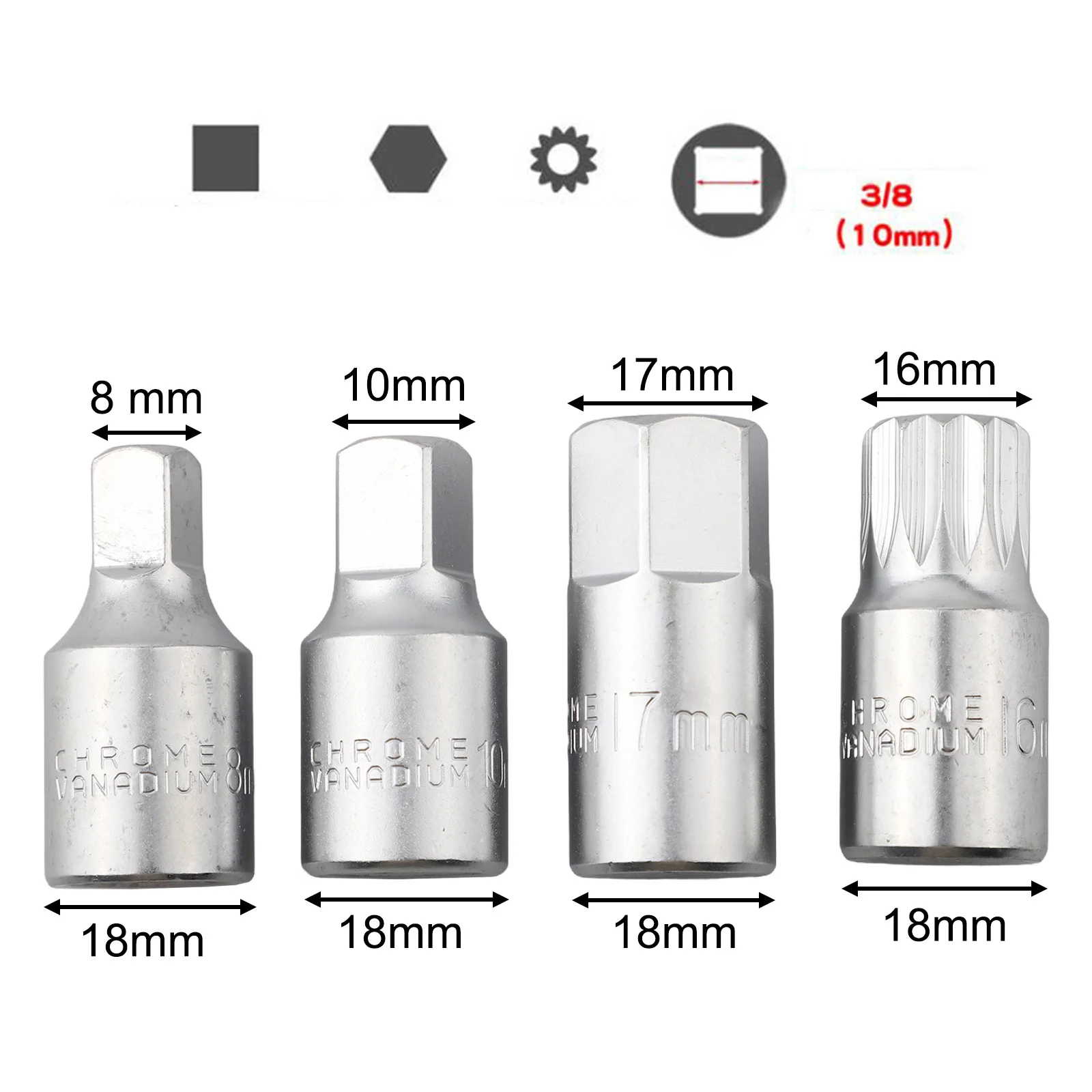 

Gearbox Screw Wrench Oil Sump Drain Socket Wrench 3/8 Drive Auto Repairing Gearbox Screw Wrench