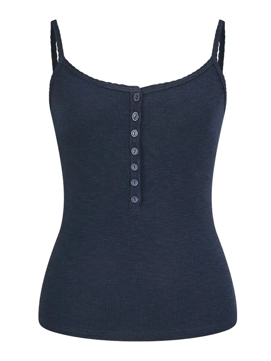 Women's 95 Cotton Button-Up Camisole Tank Top plus Size Slim Fit Inner Wear Base Layer Shirt Summer Season Simple Style