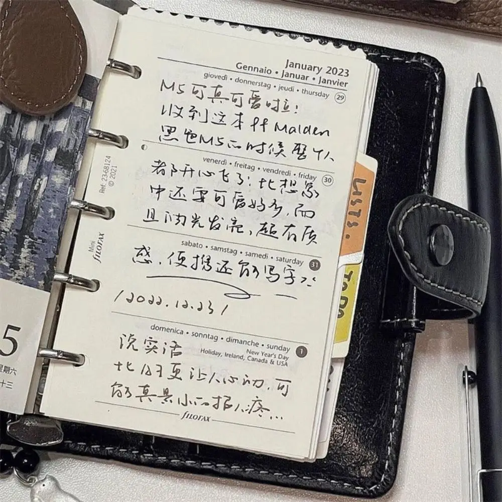 Removable Blank Inner Pages M5 Notebook Shell Hard Shell DIY Scrapbook Travel Journal Loose-leaf Schedule Planner Book