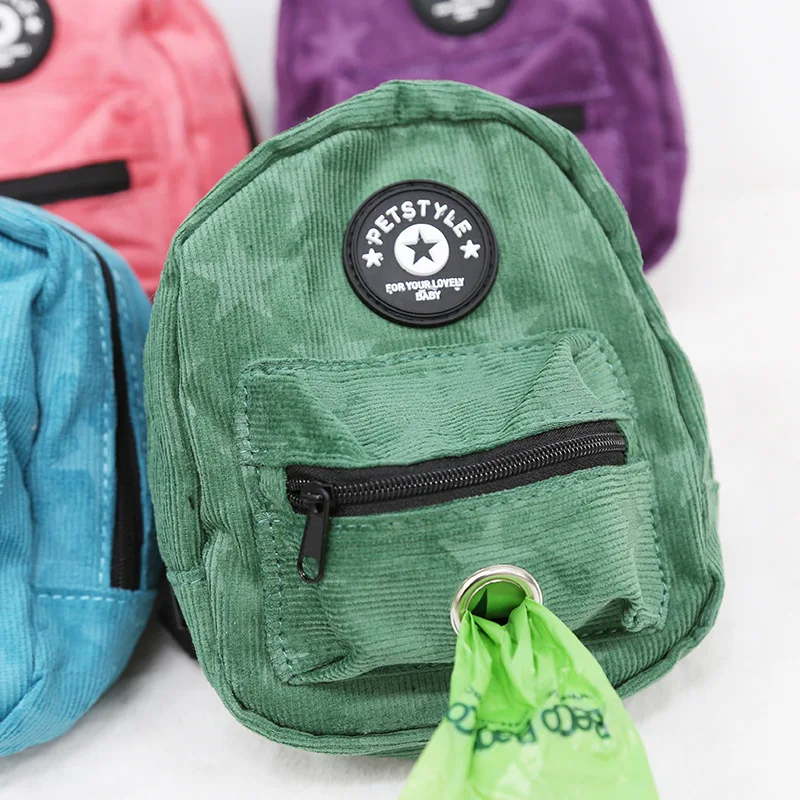 Autumn Winter Pet Mini Backpack Outdoor Puppy Animal Dog Self Carrier School Bag With Poop Bag Dispenser Walking Snack Travel