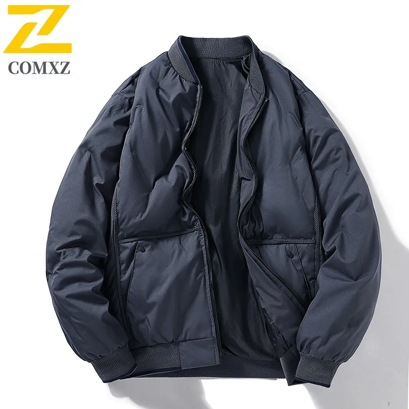 

COMXZ мужское пальто-паркер 2025 элегантное теплое толстое ветрозащитное свадебное пальто для гольфа с хлопковой подкладкой банкетные высококачественные зимние куртки