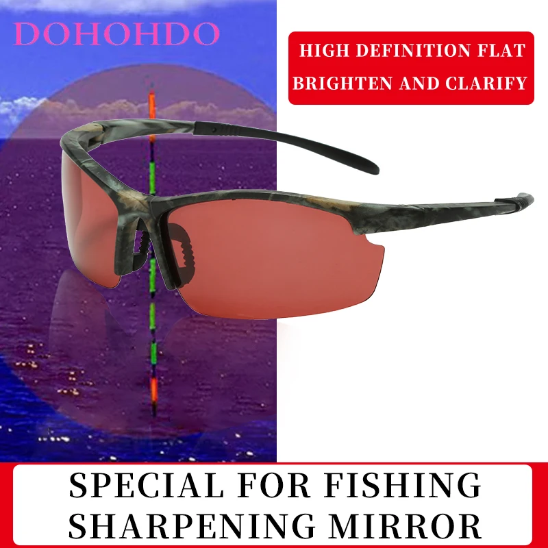 DOHOHDO Polarized Fishing Sunglasses Men Women Classic Red Lens See Fish Float Sun Glasses Outdoor Driving Glasses Eyewear UV400