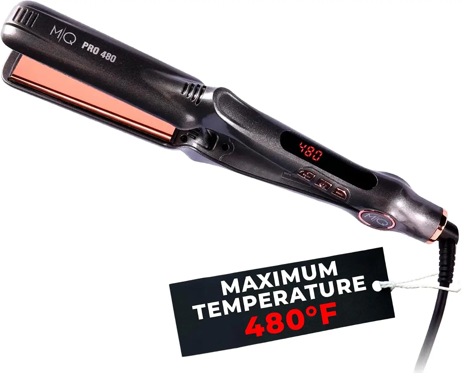 Professional Hair Straightener - Titanium Flat Iron 480F - 17 Temperature Settings - Ideal for All Hair Types - Ultra-Smooth & Anatomic Design