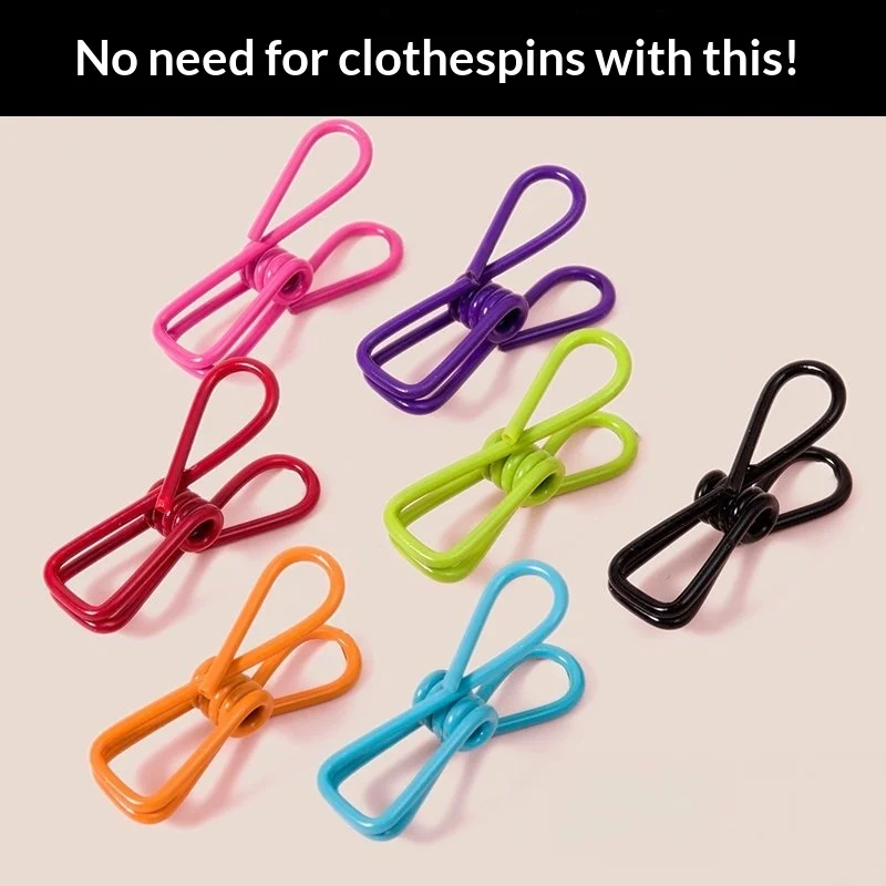 Multifunctional Colorful  Coated Clothes Pegs Windproof Laundry Clothespins Utility Clips for Clothes Snack Photo