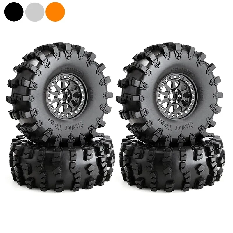 

4pcs 150mm 2.2" Metal Beadlock Wheel Rim Tire Set for 1/10 RC Crawler Car Axial SCX10 Pro Wraith Capra RR10 RBX10 Traxxas TRX4