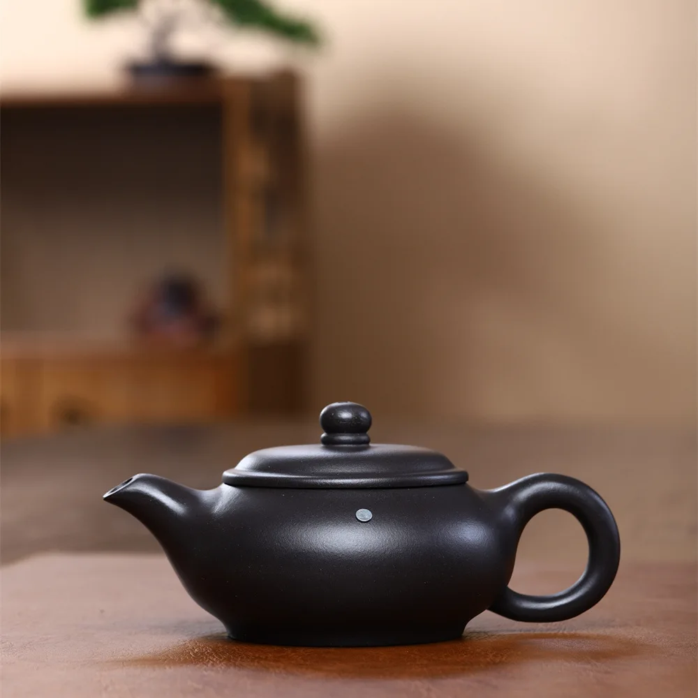 

290cc High Quality Yixing Purple Clay Teapot Master Handmade Stone Scoop Pot Chinese Zisha Tea Set Beauty Tea Maker