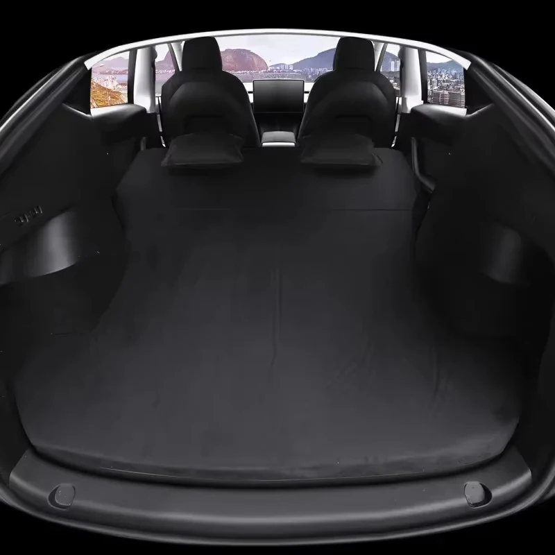 Outdoor Camping Inflatable Special Suede Fabric Car Travel Bed for Tesla Model 3 Model Y 2017-2025 Inflatable Air Mattress - view 3