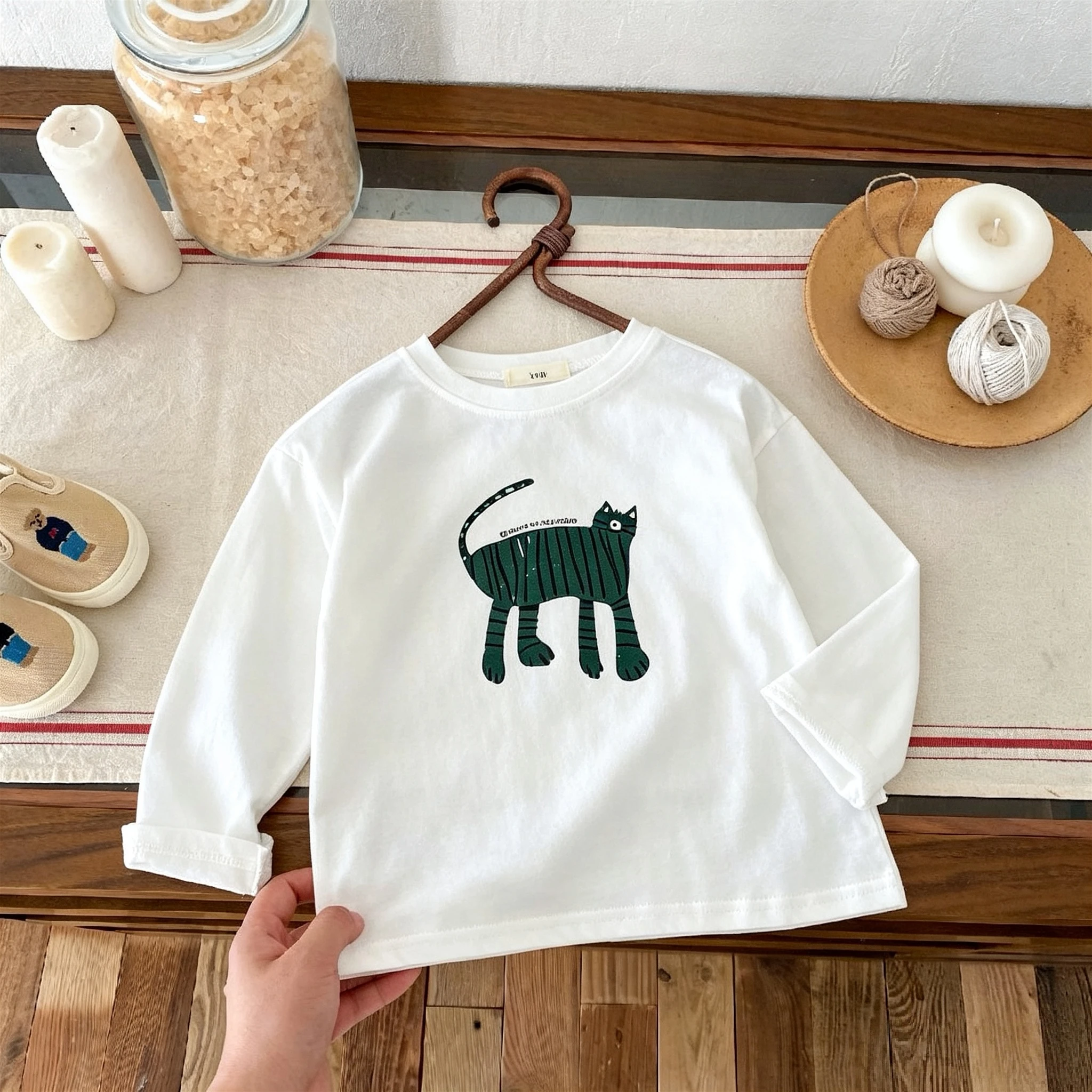 Spring Fall Children Clothing Printed Cartoon Fashion Bottoming Shirt Blouse Toddler Costume Simple Versatile Long Sleeve Tshirt