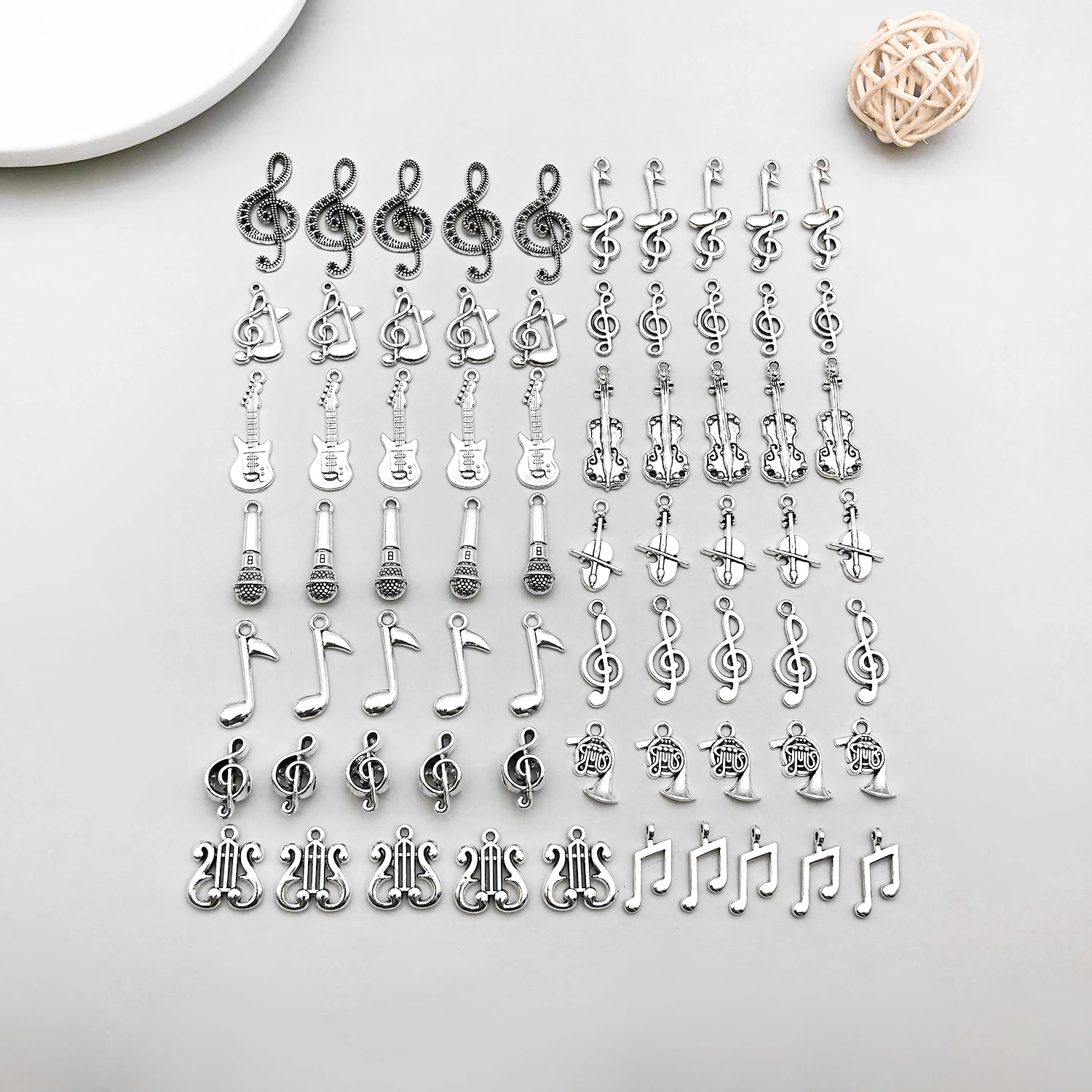 70pcs Alloy ancient silvery musical symbol Pendant Jewelry Making DIY Earrings Charms for Jewelry Bracelets Necklace
