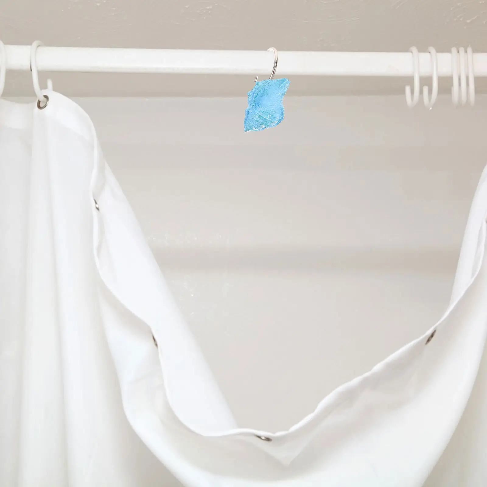 

12Pcs Resin Shower Curtain Hooks Modern Decorative Bathroom Curtain Rings Glamorous Smooth Finish Easy Install for Barn Door