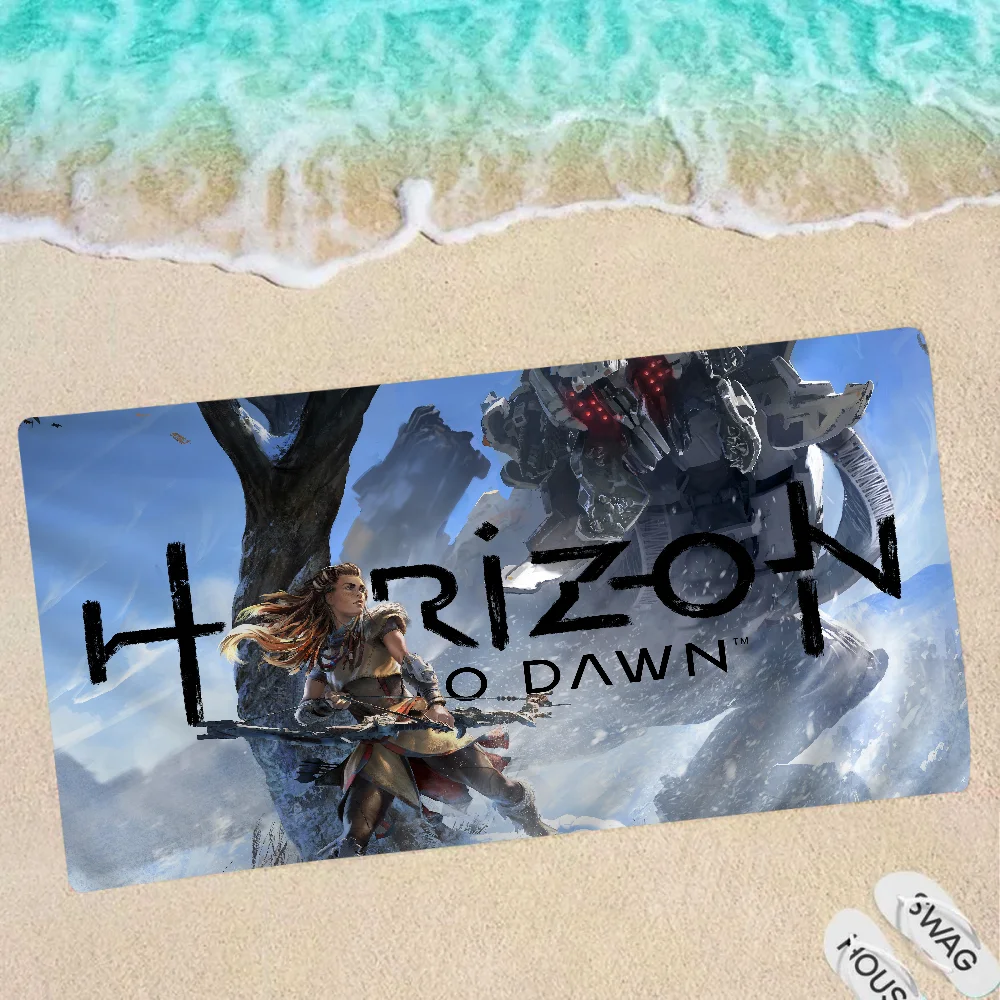 

Horizon Zero Dawn Anime Beach Swimming Towel Soft Absorbent Washcloth Children's Gifts For Kids Travel Camping Gym