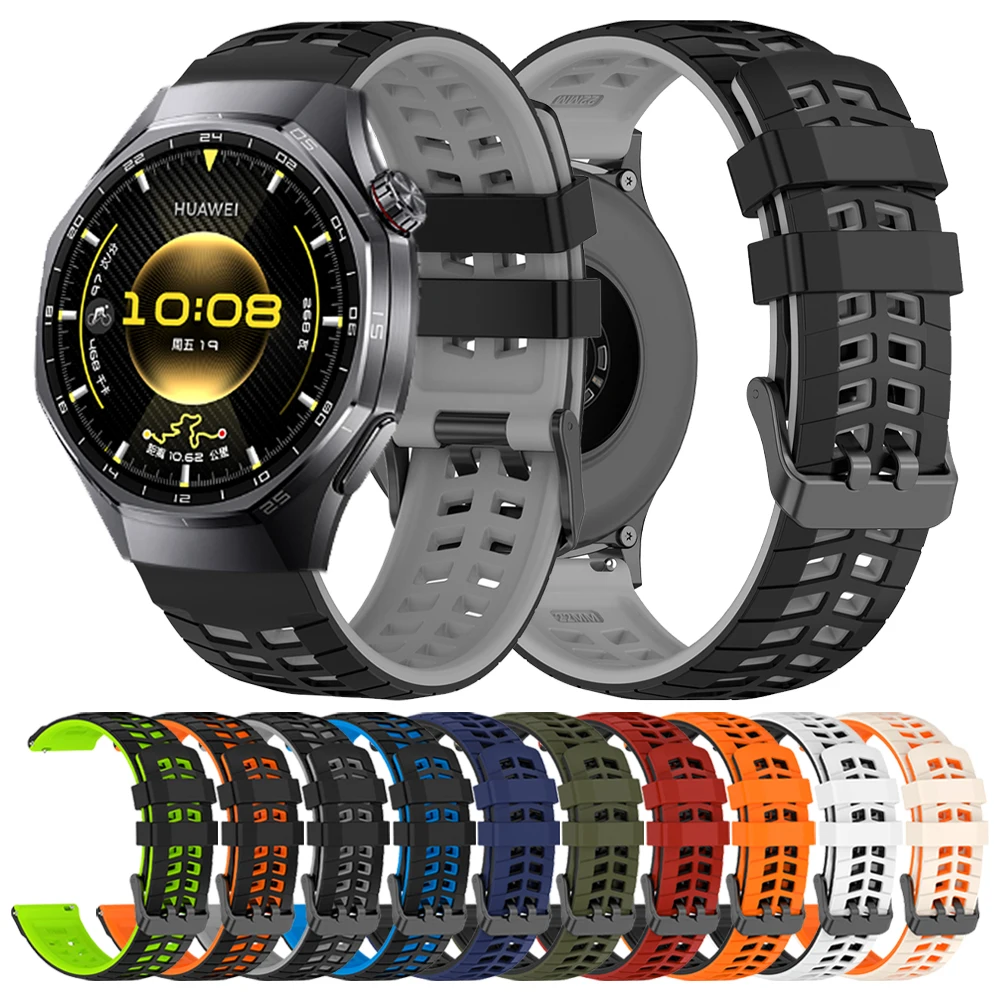22 مللي متر حزام سيليكون ناعم لساعة هواوي GT 6/GT5 Pro العصابات لساعة هواوي 5 4 3 GT4/GT3/GT 2 46 مللي متر سوار رياضي قابل للتنفس
