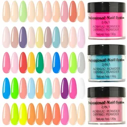 1Oz(28g) Professional Nail System Acrylic Powder 3 In 1 Dipping Powder Neon Pigment Crystal Powder Nail Art Collection Powder