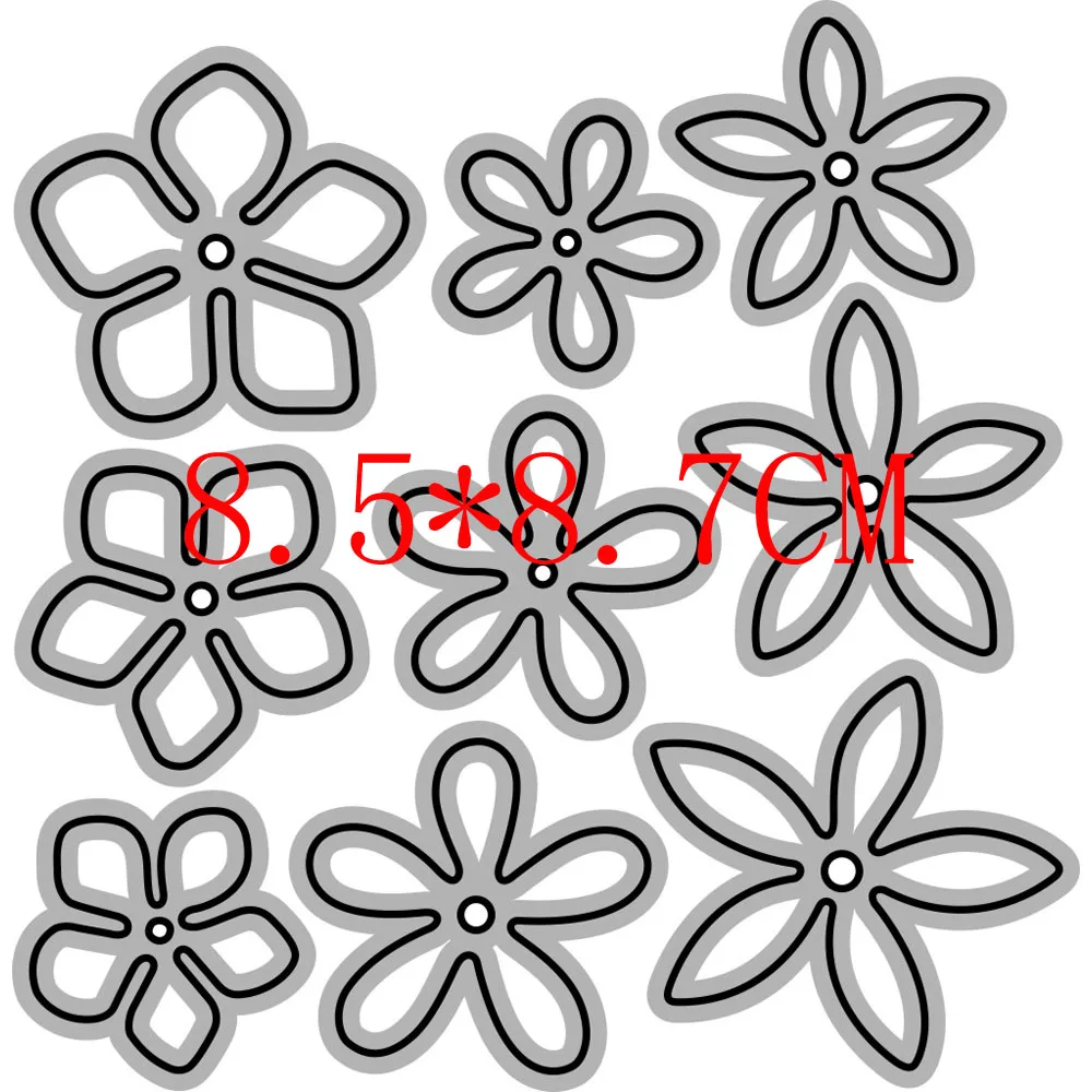 2022 AliliArts Metal Cutting Dies 9pcs Mini Flowers diy Scrapbooking Photo Album Decorative Embossing PaperCard Crafts Die