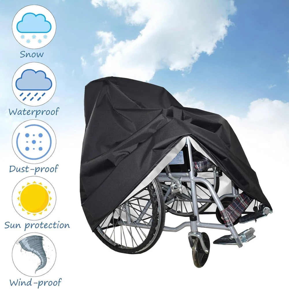 Wheelchair Dust Cover With Elastic Band 210D Oxford Waterproof Outdoor Furniture Protection Cover Mobility Scooter Rain Cover