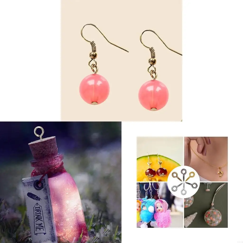 

6 Colors Metal Ring Eyelet Screw Thread Hook for Diy Jewelry Making Project