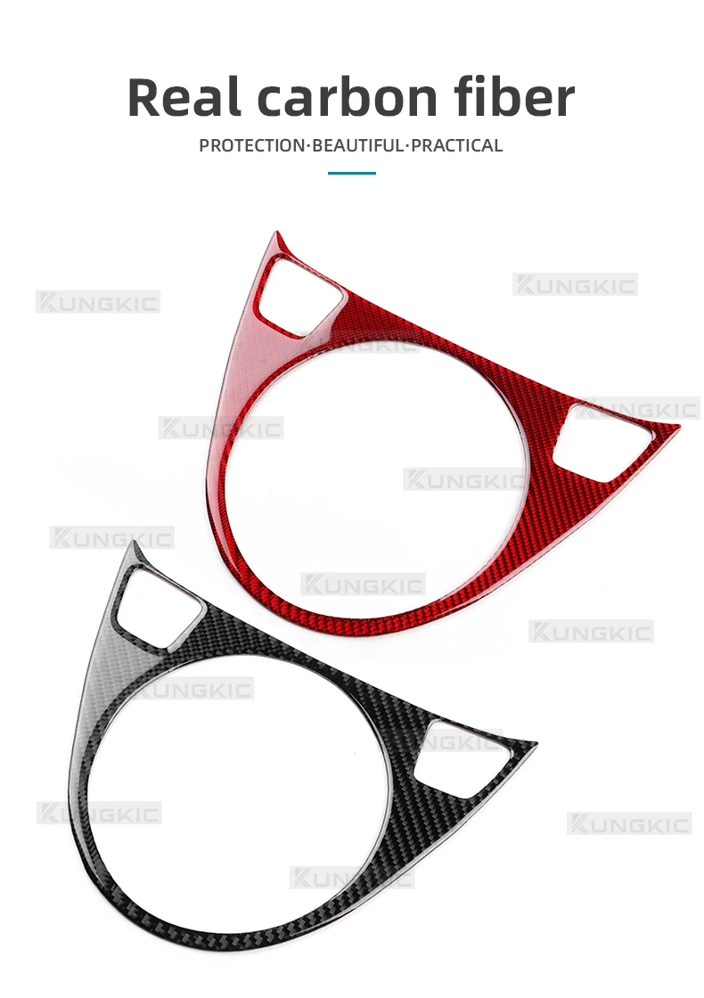 Für Abarth 595/695/Fiat 500C 2012-2015, für Fiat 500 2008-2015, echter, weicher Carbonfaser-Aufkleber, LHD RHD AT/MT, Zierleiste für Schaltknauf – Detail 2