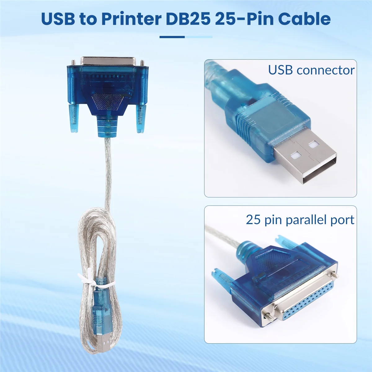 

N-A12R USB to Printer DB25 25-Pin Parallel Port Cable Adapter