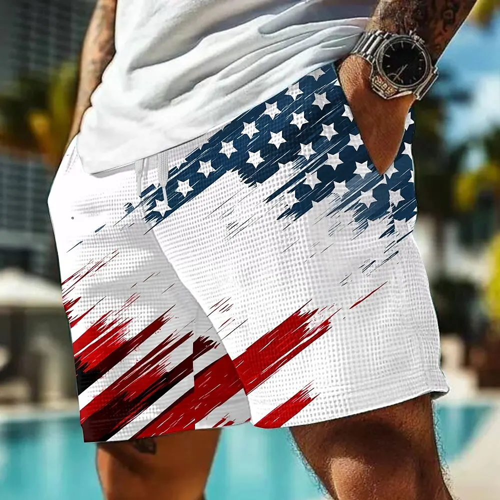

Classic and Popular Men's Shorts, Fashionable Couple 3D Line Printed Swim Trunks, Quick Drying Beach Shorts, Casual Street Style