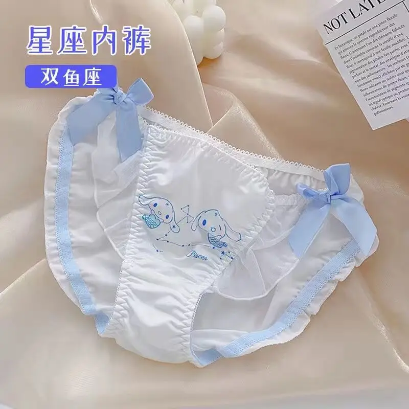 Sanrio 12 Constellation Cinnamoroll Printed Underwear Girl Lingerie Soft Girl Cartoon Cute Bow Cinnamoroll Triangle Panties