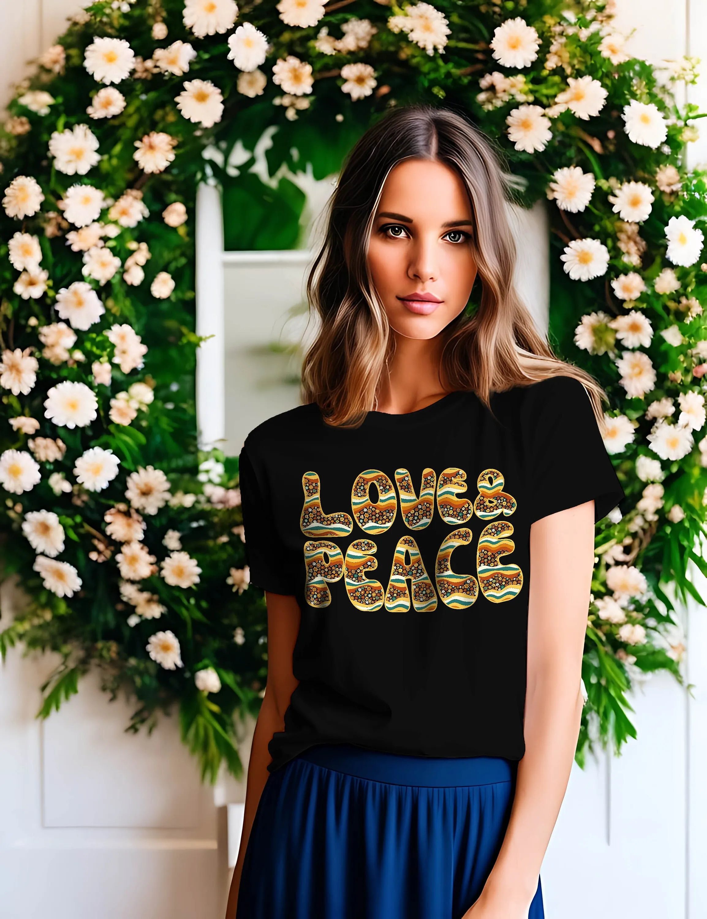 T Shirt Love Peace Frieden Liebe 60S 70S Retro Vintage Gegen Krieg Flower Power Hippie Nostalgie Groovy Geschenk 354Apt2