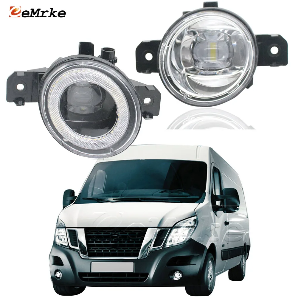 

LED Angel Eye Daytime Running Lamp with Lens + Car Fog Lights for Nissan NV400 2010 2011 2012 2013 14 2015 2016 2017 2018 2019