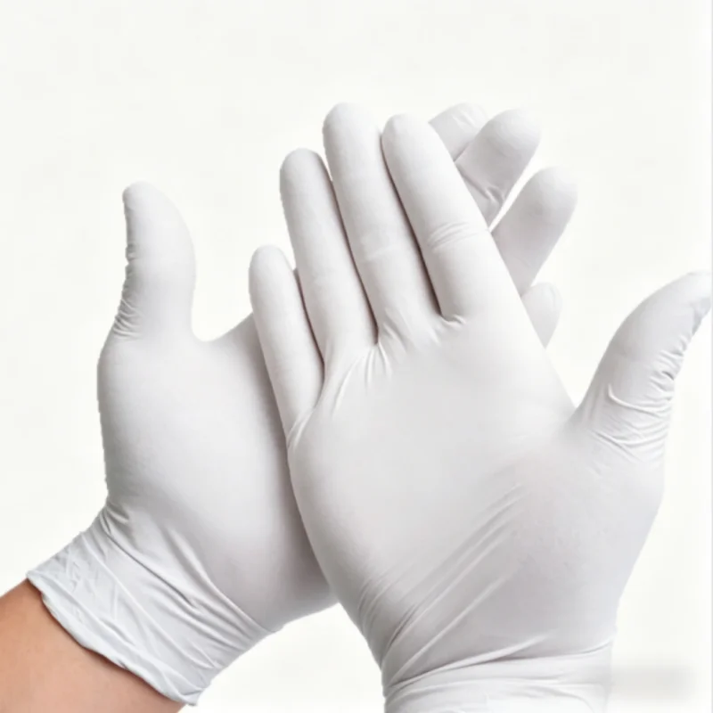 One Box (100Pcs) Nitrile Disposable Gloves, Latex Free Work Gloves, Multipurpose for Mechanic, Tattoo, Hair Dye, Beauty Salon.