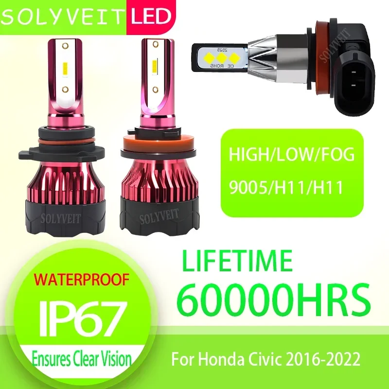 

Long Service Life Durable Structure 9005 H11 H11 LED Headlight foglight For Honda Civic 2016 2017 2018 2019 2020 2021 2022