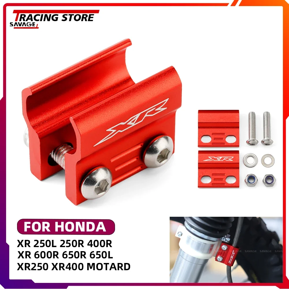 Para HONDA XR 250 400 Motard XR250R/L XR400R XR600R XR650R soporte de abrazadera de manguera de freno delantero XR 600R 650 R/L línea de sujeción de