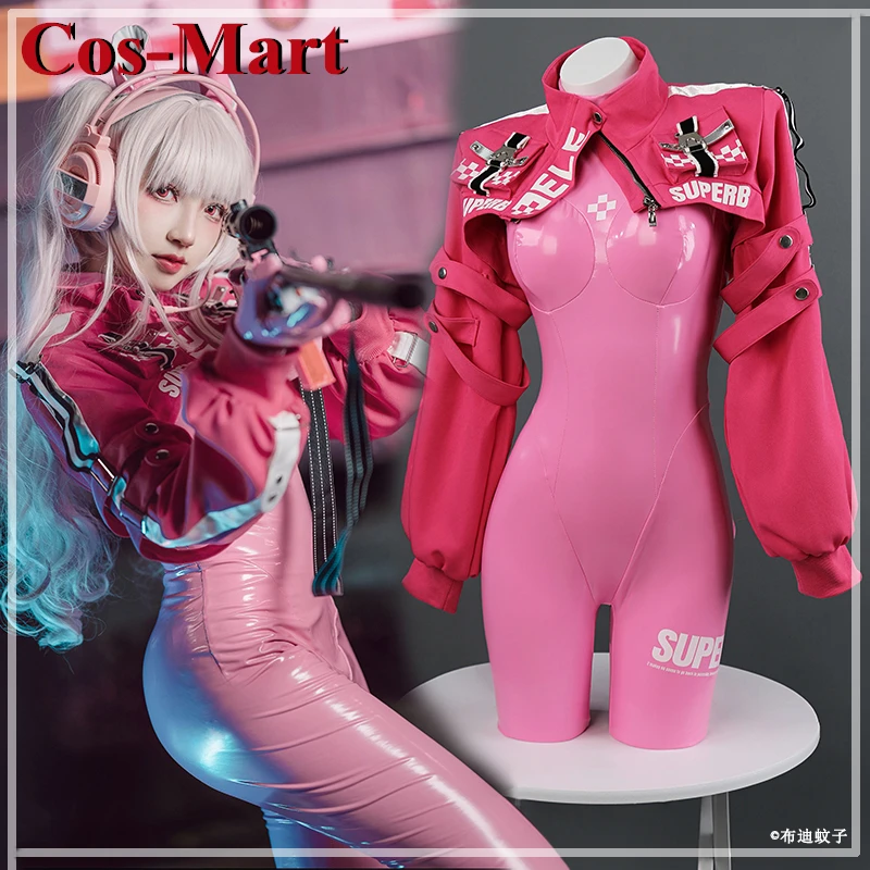 

Cos-Mart Game NIKKE Alice Cosplay Costume Fashion Sweet Pink Jumpsuit Uniforms Female Activity Party Role Play Clothing