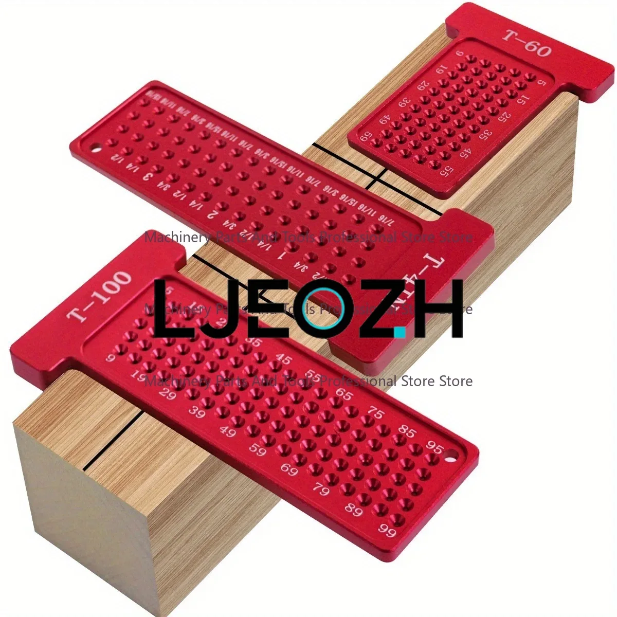 Aluminum Alloy Woodworking Scribing Ruler 100mm Positioner Metric British T-shaped Cave Ruler 4 Inch Portable Surveying Tool