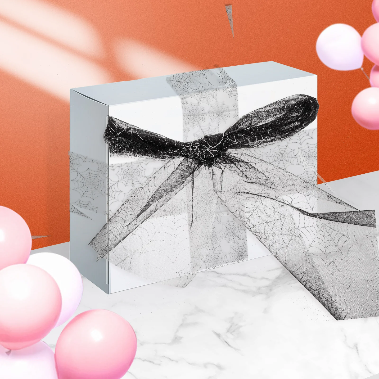 

Halloween Organza Ribbon Spider Web Mesh Fabric Versatile Size Spooky Decorations Outdoor Indoor Use Spider Web Craft