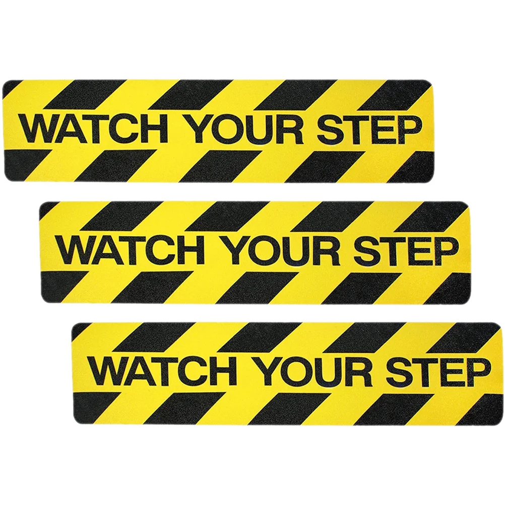Indoor Toys Anti-slip Tape with Pattern Watch Your Step Walkway Stairs Steps Stickers 3pcs