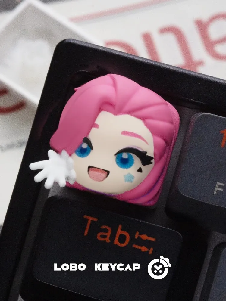 LoL Anime Keycaps Resin Kawaii Customized Personalized Cute Seraphine Jinx Keycap