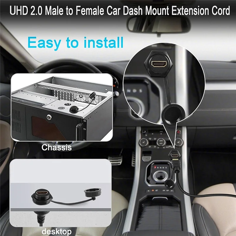 -Compatible Male To Female Extension Cable -Compatible Flush Mount Cable For Car Boat Motorcycle Dashboard