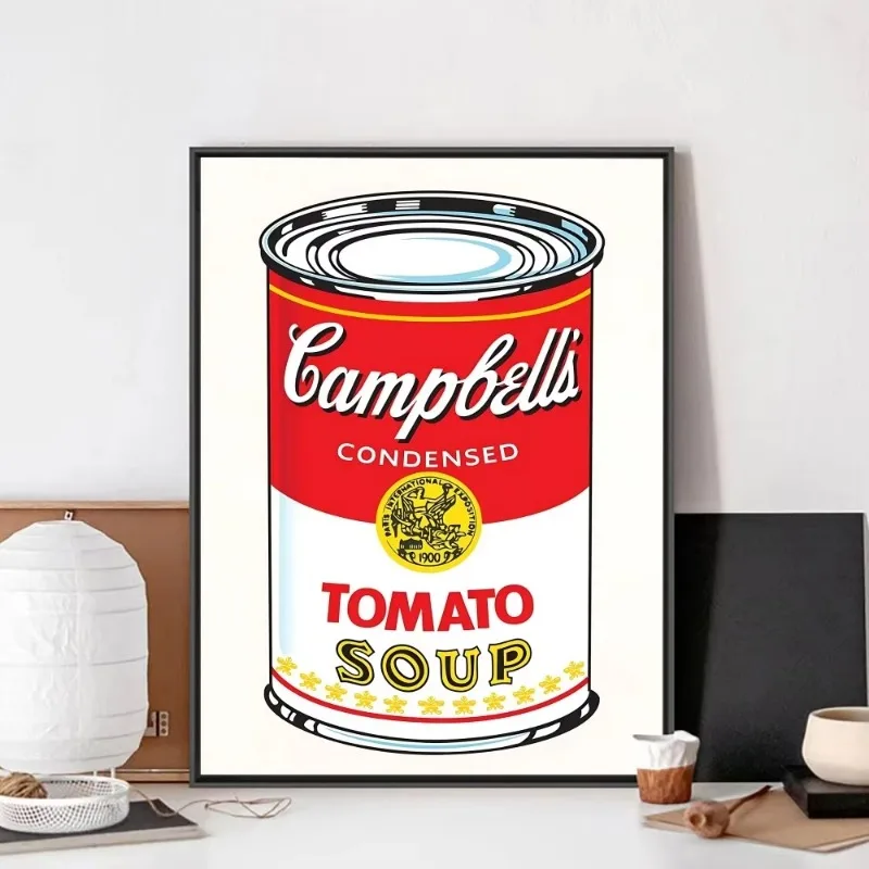 Andy Warhol Pop Art Tomato Soup Posters and Prints Canvas Painting Vintage Wall Art Pictures for Living Bedroom Home Decor