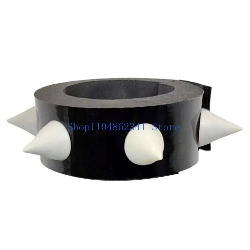 

5asd Punk Bracelet Spikes Bracelet Rivets Leather Wrist Cuffs Bangle Studded Wristband Halloween Chun Cosplay Costumes