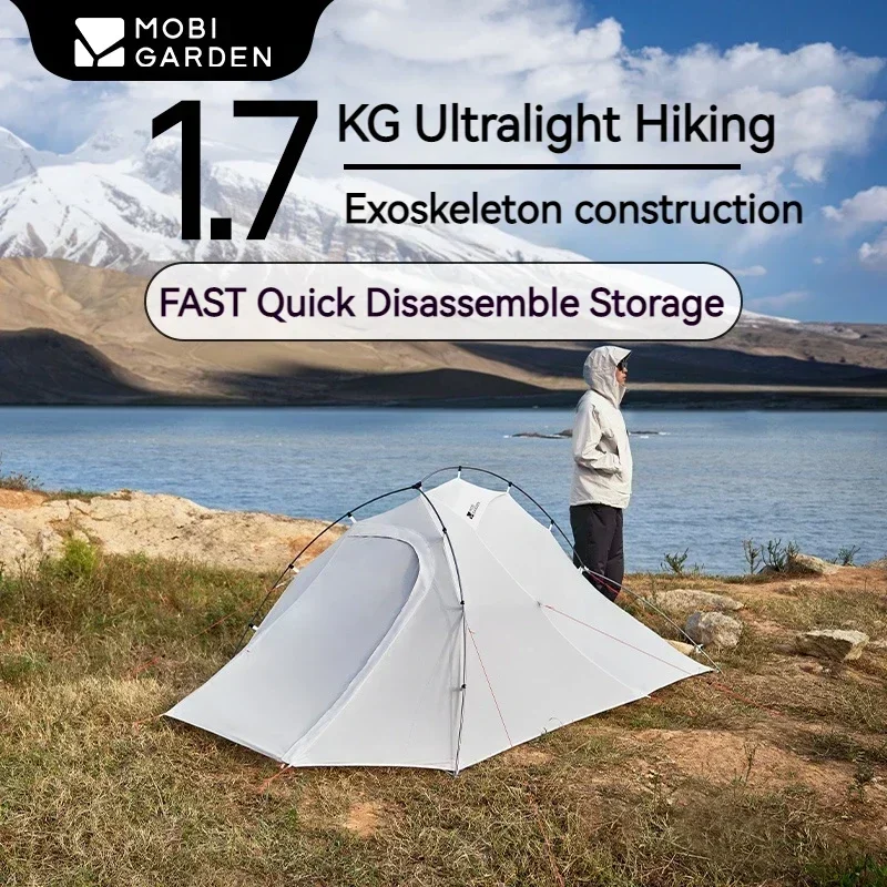 MOBI GARDEN UL 1/2 EXO Camping Hiking Tent 1-2 Person Ultralight 1.48KG/1.7KG Waterproof Rainproof Quick Open Winter Glamping