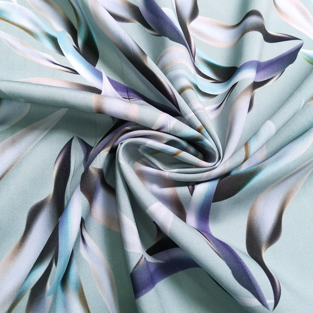 1 Meter x 1,4 Meter eleganter Blatt-Viskose-Stoff, weiches Popeline-Material für Kleider – Detail 3