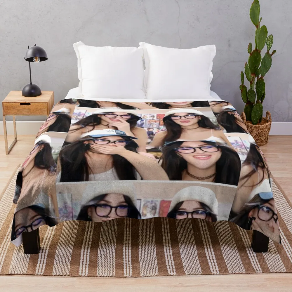 

Sssniperwolf collage Throw Blanket Soft Plush Plaid Stuffed Blankets Comforter Blanket Flannels Blanket