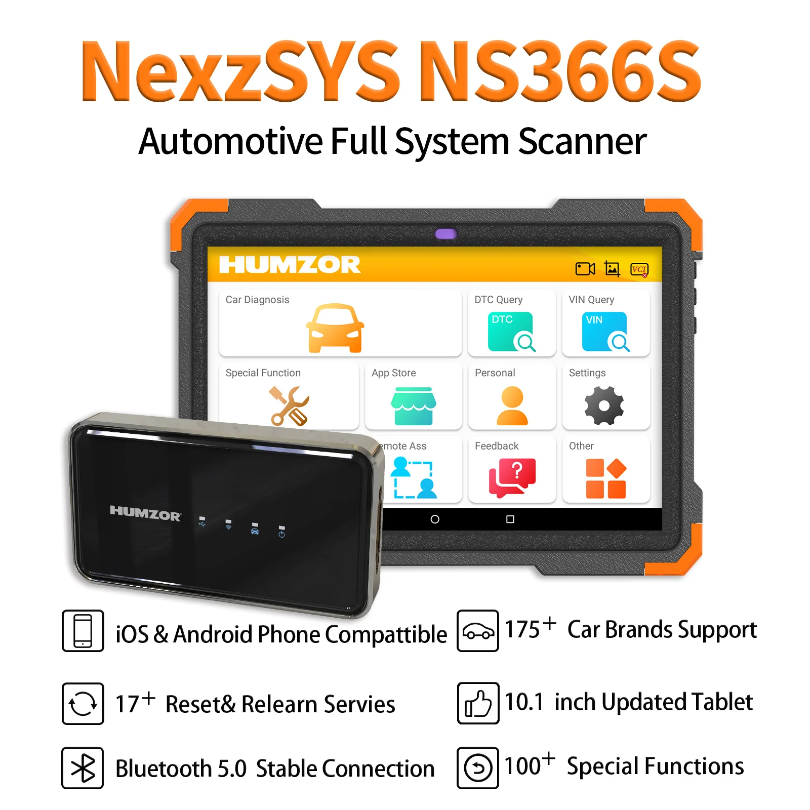 Humzor NexzSYS 366 Avondmaal Volledig Systeem Auto Diagnostisch Hulpmiddel Scanner Sleutel Programmering Functie 366 S