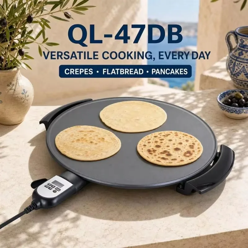 QL-47DB Electric Flat Top Griddle 47cm Digital Temperature Controller for Crepes Pancakes and Pita Bread
